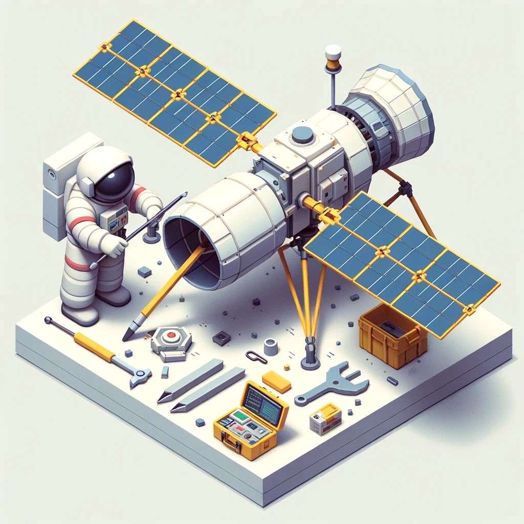 an astronaut, low polygon isometric render